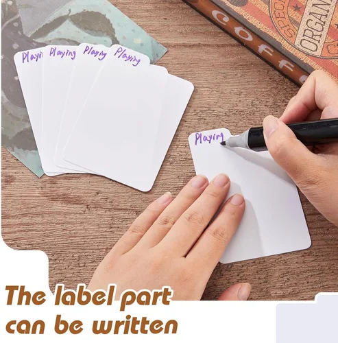 Miniatura 4 de Lewtemi 100 separadores de tarjetas, separadores de páginas de tarjetas intercambiables, separadores de juego para suministros de almacenamiento