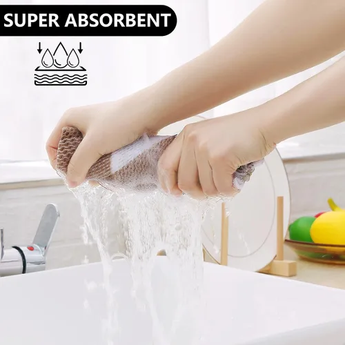 Miniatura 2 de Homaxy Paños de cocina 100% algodón, tejido gofre a cuadros, 12 x 12 pulgadas, toallas para platos súper suaves y absorbentes, de secado rápido