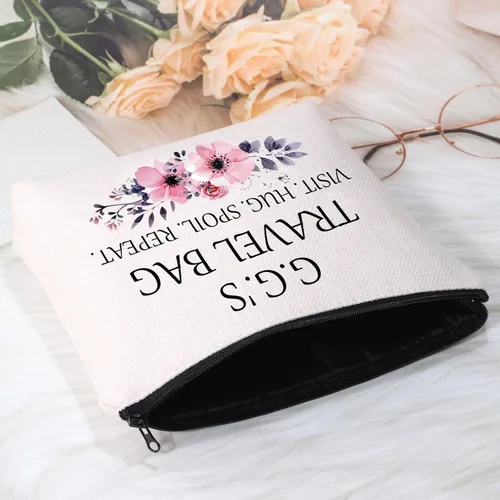 Miniatura 3 de POFULL Regalo GG para abuela, bolsa de viaje de G.G.'S, bolsa de viaje para visitar, abrazo, repetición, bolsa de cosméticos de viaje, regalo