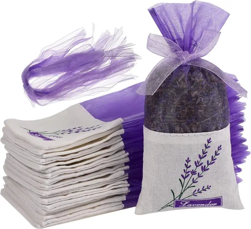 30 bolsas vacías de lavanda para cajones, armarios, bolsas pequeñas de gasa con estampado de flores, fragancia de 6 x 2.8 pulgadas para organización