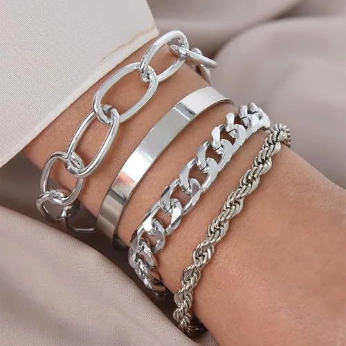 Miniatura 27 de Long tiantian Pulsera de oro gruesa para mujer, pulseras de oro delicadas, pulseras para mujer, pulseras apilables de eslabones de cadena