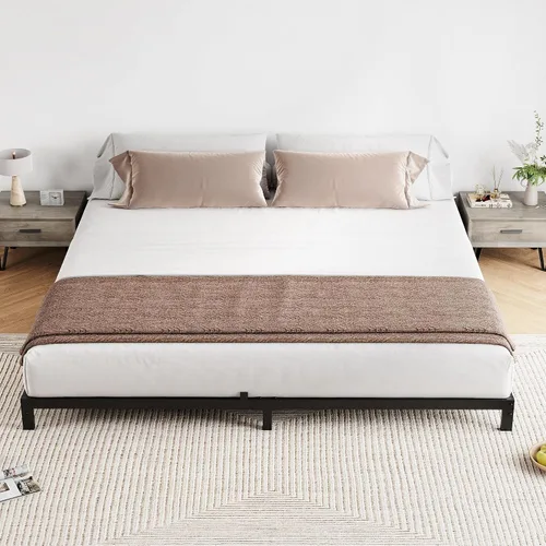Miniatura 11 de IDEALHOUSE Base de cama individual de 6 pulgadas, no necesita somier, plataforma de metal resistente de perfil bajo con listones de acero