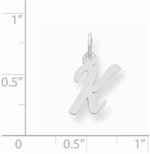 Miniatura 2 de Sólido de Plata de Ley 925 tamaño pequeño Script Inicial K Colgante