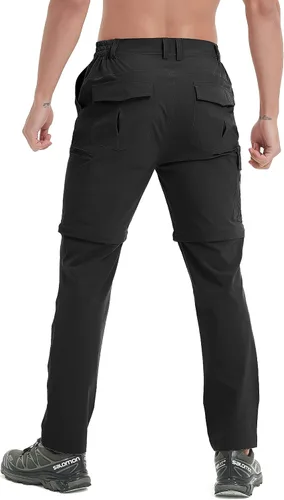 Miniatura 8 de Pantalones convertibles de senderismo para hombre, impermeables, ligeros, de secado rápido, con cremallera, pesca, viajes, safari, trabajo al aire