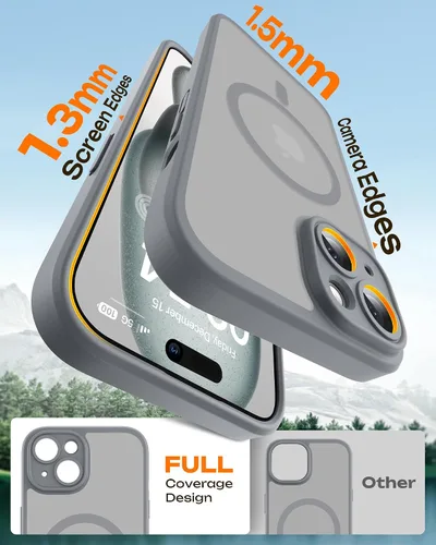 Miniatura 598 de TOCOL Funda para iPhone 11, compatible con Magsafe, protección completa de cámara, imanes integrados, protección contra caídas, funda translúcida