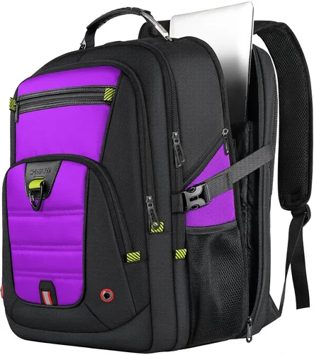 Miniatura 10 de Z-MGKISS - Mochila de viaje extra grande, 52L, TSA, 17.3 pulgadas, antirrobo, mochila grande de 17 pulgadas para portátil de negocios, para hombres