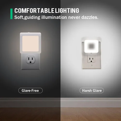 Miniatura 3 de VINTAR Paquete de 4 luces LED nocturnas, luces nocturnas enchufables a la pared con sensor inteligente de atardecer a amanecer, luces nocturnas