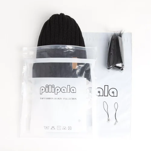 Miniatura 6 de Gorro de invierno de punto con pompón de piel para mujer