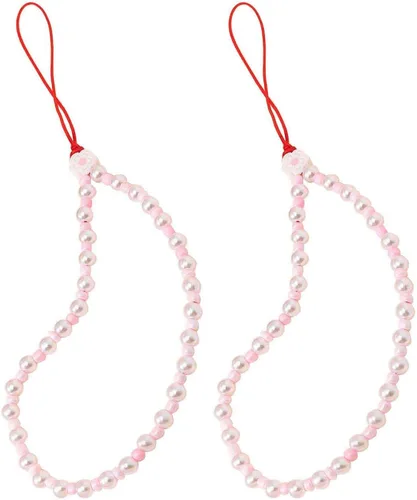 Miniatura 34 de Beaded Phone Charm Cute Fixed Beads Pearl Wristlet Chain Camera Wrist Strap CarKey Lanyard