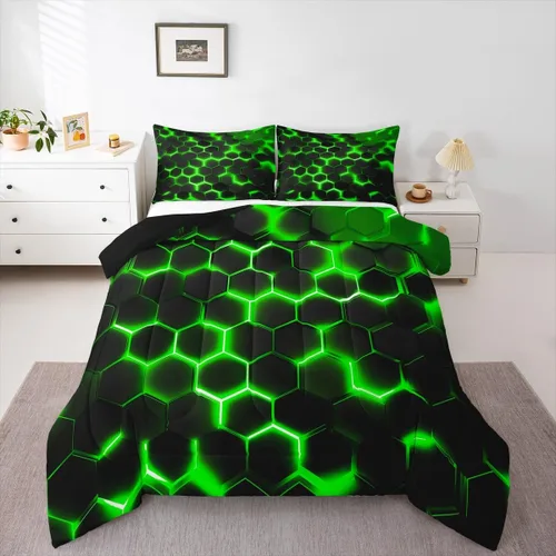 Miniatura 16 de Erosebridal Juego de edredón de zorro para niños, edredón de plumón de oso bosque, ciervo, para dormitorio de niños y niñas, juego de ropa de cama