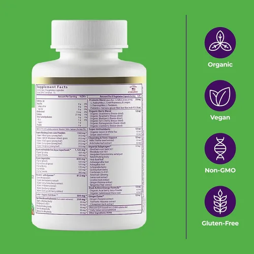 Miniatura 6 de Paradise Herbs, ORAC Energy, cápsulas de superalimentos, incluye más de 42 ingredientes orgánicos y de recolección silvestre, probióticos y enzimas