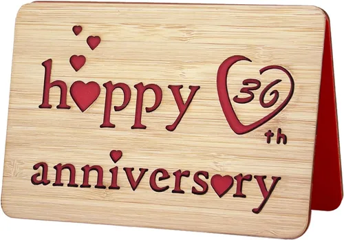 Miniatura 34 de Tarjeta de felicitación de madera para el primer aniversario, hecha a mano, 1 año, aniversario de boda, tarjeta de primer aniversario para ella, él