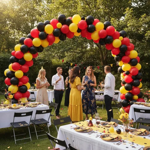Miniatura 7 de TNWBA Globos rojos, negros y amarillos, 120 globos de látex, decoración de cumpleaños, boda, baby shower, fiesta Rojo Negro Amarillo