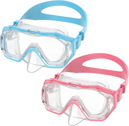 Miniatura 13 de WSTOO Adults Swim Goggles with Nose Cover to Prevent Water Inhaling, Anti-Fog Swimming Mask for Youth Men Women Negro+negro rojo