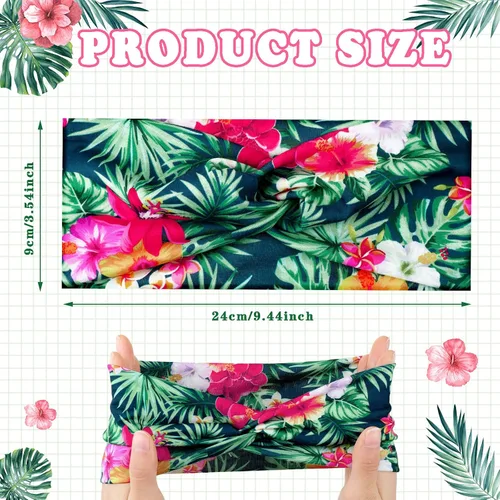 Miniatura 2 de Jutom 20 diademas para mujer, bohemias, playa, verano, hawaianas, anudadas, anchas, a granel, elásticas, tropicales, florales, vintage, envoltura