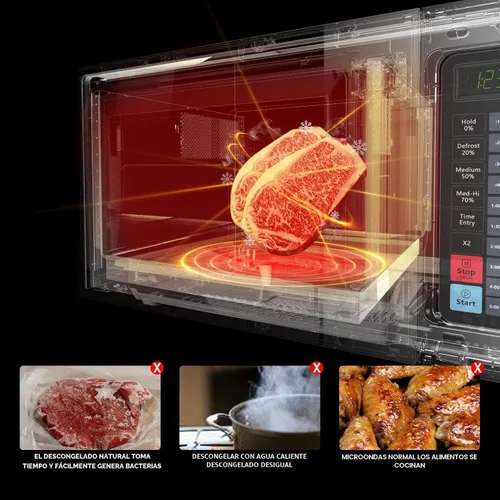Miniatura 6 de CROSSON Horno microondas comercial para encimera de 25L con 10 menús de memoria programables, 5 niveles de potencia, 3 etapas de cocción y control