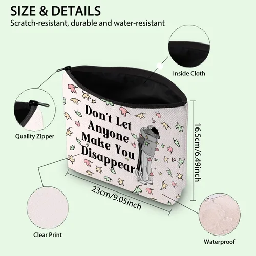 Miniatura 2 de FOTAP LGBTQ Gift Hi Hi Leaves Bolsa de maquillaje con tapón de corazón fases regalo inspirado en Spotify Regalo Regalo de Nick y Charlie, Blanco