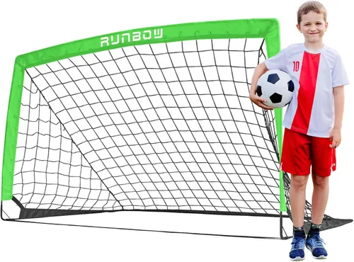 Miniatura 16 de Portería de fútbol para patio trasero, red de fútbol plegable portátil de 5 x 3 pies con bolsa de transporte para niños y adultos