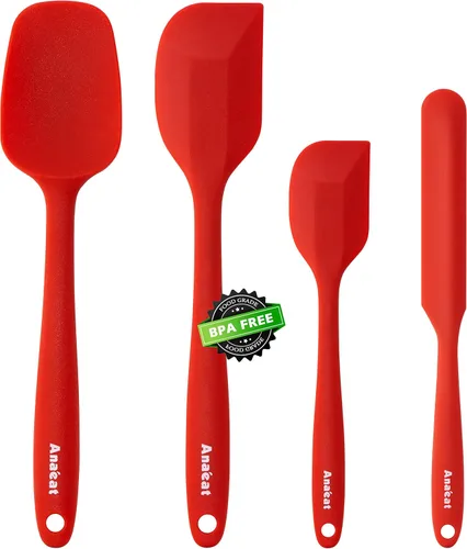 Miniatura 12 de Anaeat Juego de 4 espátulas de silicona - Diseño sin costuras de una sola pieza - Espátulas de goma antiadherentes para rallador de cocina