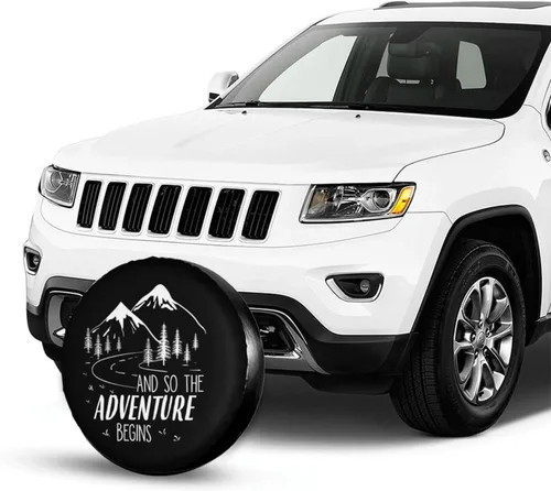 Miniatura 4 de Y así comienza la aventura Cubierta de neumático de repuesto Cubierta de rueda de neumático para autocaravana Cubiertas de rueda de neumáticos