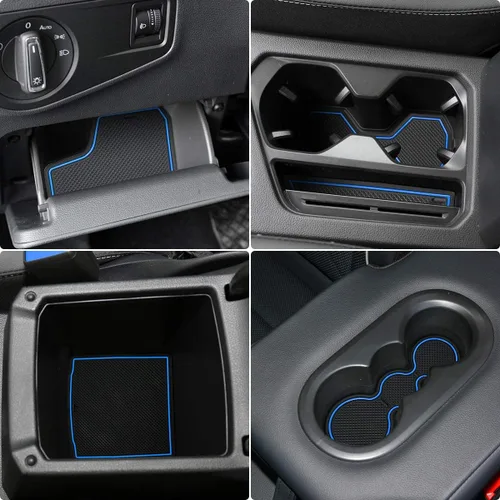 Auovo Alfombrillas antipolvo para Volkswagen VW Tiguan accesorios 2024 2023 2022 2021 2020 2019 2018 personalizados portavasos puerta central Franja