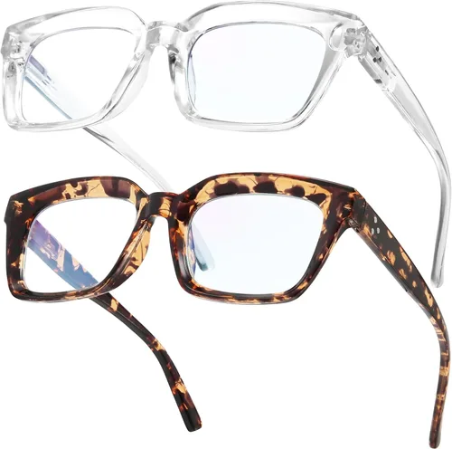 Miniatura 14 de IBOANN Gafas de luz azul de gran tamaño para mujer, gafas de moda funky con aspecto preppy, reducen la fatiga de la pantalla, gafas de computadora