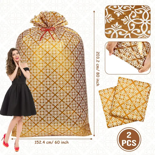 Miniatura 2 de Teling 2 piezas de 80 x 60 pulgadas Bolsas de regalo para bicicleta jumbo Bolsas de plástico gigantes extra grandes para bicicletas Bodas Cumpleaños