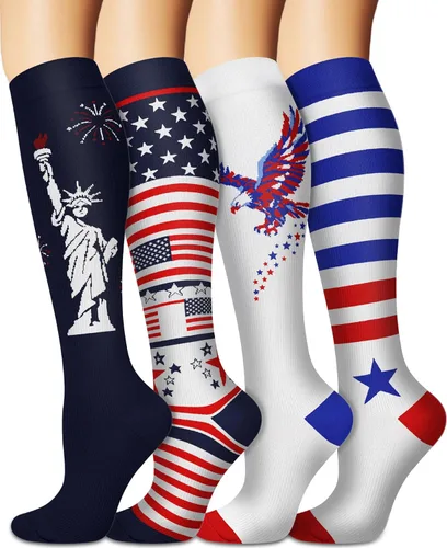 Miniatura 36 de Calcetines de compresión para mujeres y hombres circulación (3 pares) son el mejor apoyo para correr, atletismo, ciclismo, senderismo 01 Negro