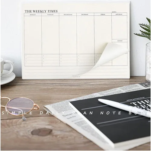 Miniatura 5 de Bloc de notas semanal de 60 hojas, planificador semanal con horario diario, bloc de notas semanal para hacer (7 x 10 pulgadas)