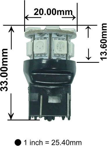 Miniatura 2 de PA LED 2 piezas 13SMD T20 7443 azul auto LED bombilla 12V para señal de giro lateral marcador de parada luz trasera
