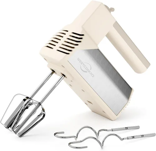 Miniatura 10 de Hand Mixer, 5-Speed Electric Mixer Handheld With 200W Turbo Ultra Power, 4 Stainless Steel Accessories Whipping Egg Cream, Lightweight Hand Mixer