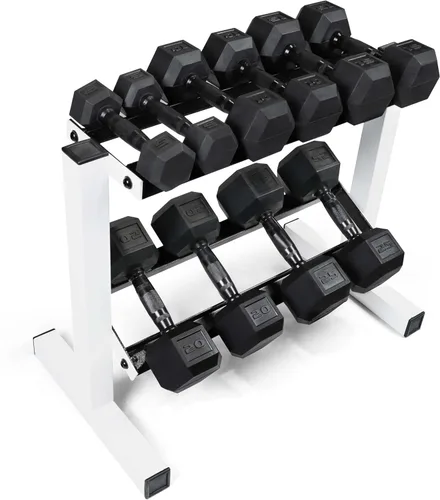 Miniatura 10 de CAP Barbell Juego de mancuernas de 150 libras con estante de 2 niveles Múltiples opciones Negro