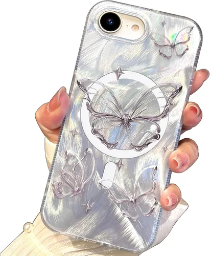 Miniatura 129 de I-MGAE-IN-AR Funda compacta para iPhone 11, diseño de mariposa, marco de protección de lente de cámara con diamante 3D, bonitas fundas protectoras