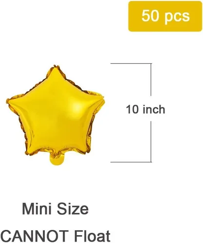 Miniatura 2 de Globo en forma de estrella, globo de aluminio dorado de 10 pulgadas, paquete de 50