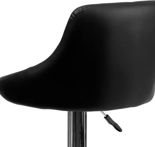 Miniatura 7 de Flash Furniture CH-82028A-BK-GG asiento de vinilo negro de diseño contemporáneo, banqueta alta ajustable con base cromada, Vinilo, Negro