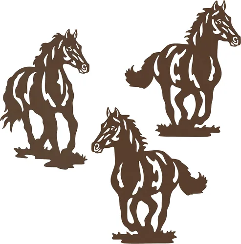 Miniatura 8 de Waiu Decoración de pared de metal, ciervo, oso y alce en el bosque de pinos, juego de 3 9.3 pulgadas, decoración rústica concisa para colgar