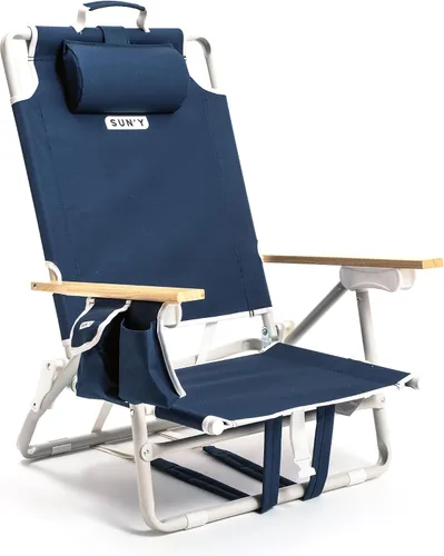 Miniatura 6 de SUN'Y Escapes - Silla de playa tipo mochila, fabricada con plásticos encuadernados al océano, personalizable con accesorios MOLLE, ultraligera