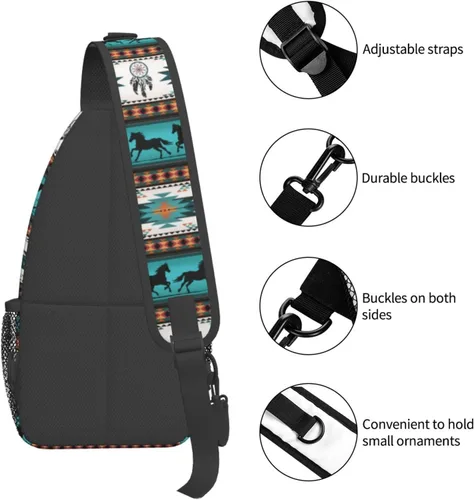 Miniatura 4 de SUCORONIS Bolso bandolera casual para mujeres y hombres, bolso de pecho cruzado, mochila ligera para viajes, senderismo, mochila, Estampado