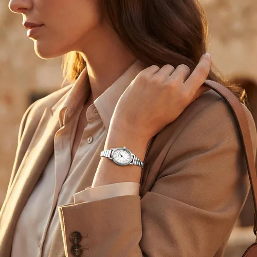 Miniatura 7 de Relojes pequeños de oro para mujer, reloj analógico de esfera fácil de leer, caja ovalada, banda de expansión de acero inoxidable, reloj impermeable