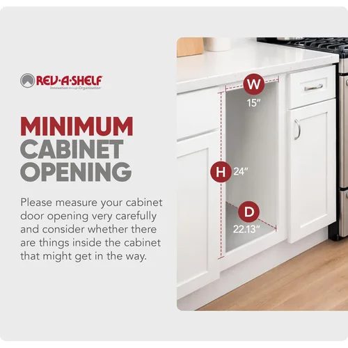 Miniatura 4 de Rev-A-Shelf Botes de basura de doble extracción para armarios de cocina de altura completa 50 cuartos 12.5 galones con rieles de cierre suave, Blanco