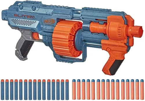 Miniatura 2 de Nerf Elite 2.0 Shockwave RD-15 Blaster, 30 Nerf Dards, 15 dardos giratorios, Bombeo-Acción Slam Fire, capacidad de personalización incorporada 3.1 x