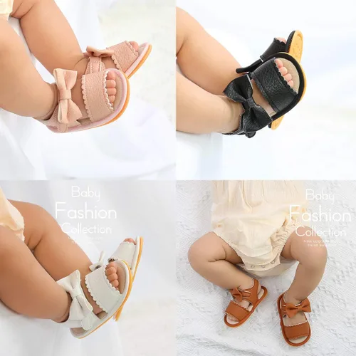 Miniatura 2 de COSANKIM Sandalias para bebé niña con suela de goma para verano para exteriores primer andador cuna zapatos de vestir para bebé