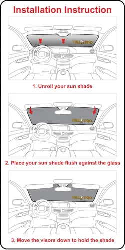 Miniatura 9 de YelloPro - Parasol para parabrisas delantero de ajuste personalizado para Ford Maverick Pickup 2022, 2023, 2024, 2025, 2026, híbrido, XL, XLT
