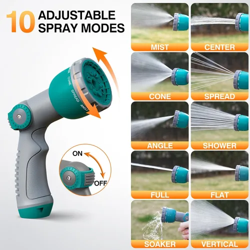 Miniatura 8 de AXTRIM Carrete de manguera de jardín retráctil de 1/2 pulgada x 100 pies, rebobinado automático, bloqueo de cualquier longitud, boquilla