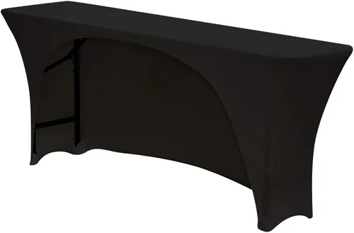 Miniatura 2 de YOUR CHAIR COVERS - Mantel elástico rectangular de elastano de 6 pies x 18 pulgadas, con espalda abierta para aula, color negro