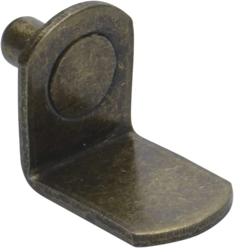 0.197 in (50 unidades) estilo soporte de gabinete clavijas de soporte | Clips en "L" para cocina y estantería | Latón antiguo Hormiga. Latón