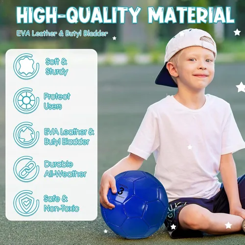 Miniatura 4 de HyDren Paquete de 6 pelotas de fútbol a granel con bomba, coloridas pelotas de fútbol de práctica para niños y jóvenes, entrenamiento en interiores
