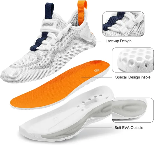 Miniatura 3 de RUNSIDE Tenis para niños y niñas, para correr, ligeros, deportivos, casuales, transpirables, con cordones, para caminar al aire libre