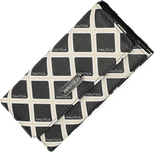 Miniatura 20 de Nautica Money Manager RFID - Cartera delgada y pequeña para mujer - Porta tarjetas de crédito con monedero y cartera con cremallera, organizador