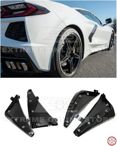 Miniatura 10 de Repuesto para los modelos Chevrolet Corvette C8 Stingray y Z51 2020 actuales GM Factory XL - Par de protectores de salpicaduras laterales Plástico